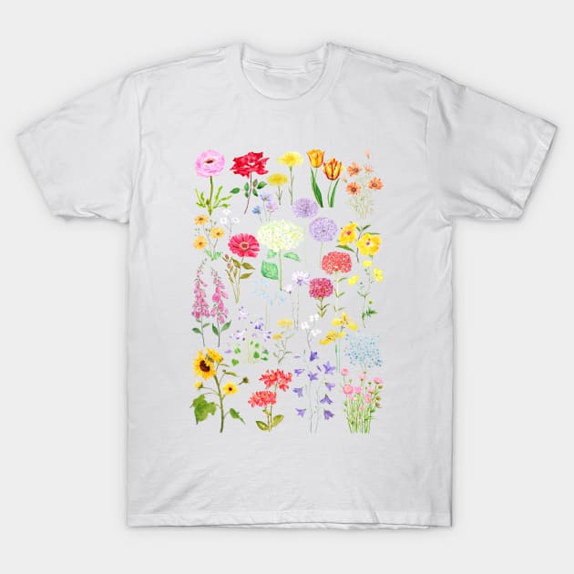 colorful botanical flowers collection 2020 T-Shirt by colorandcolor